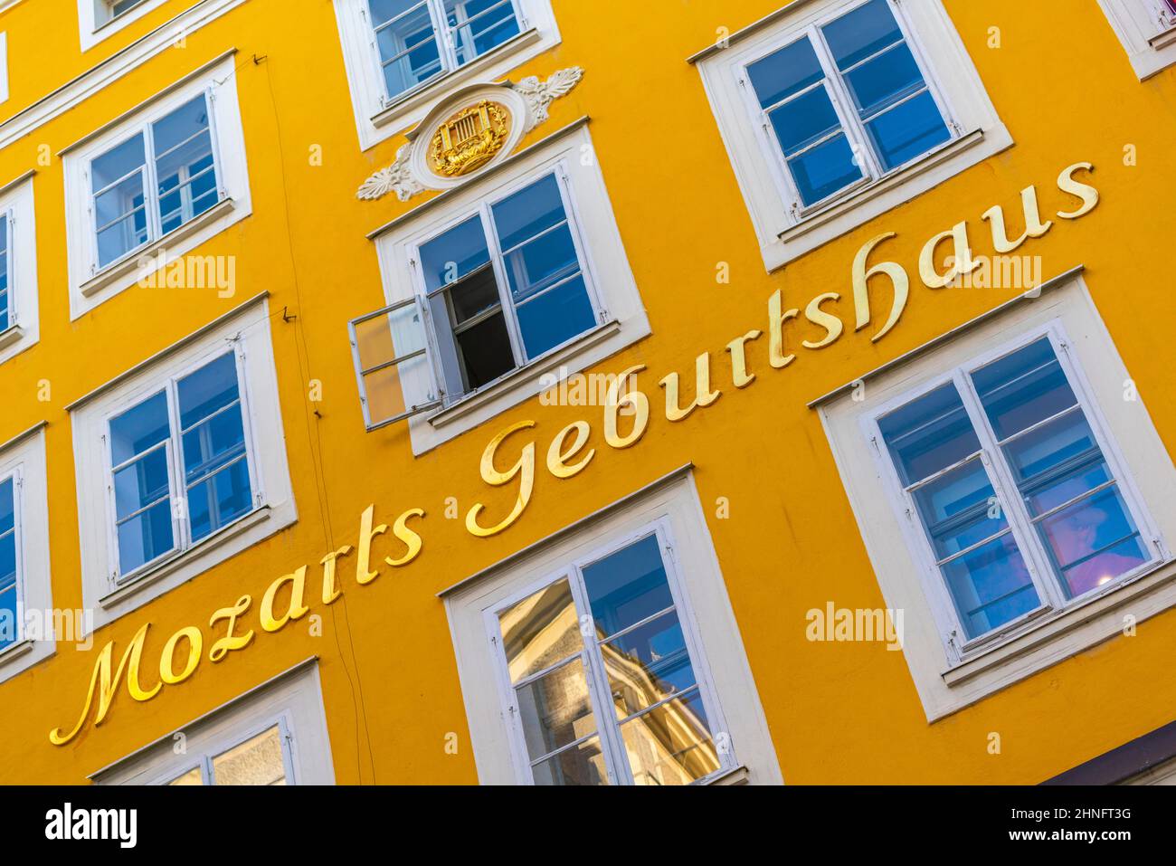 Mozarts Geburtshaus, Salzburg, Salzburger Land, Österreich Stockfoto