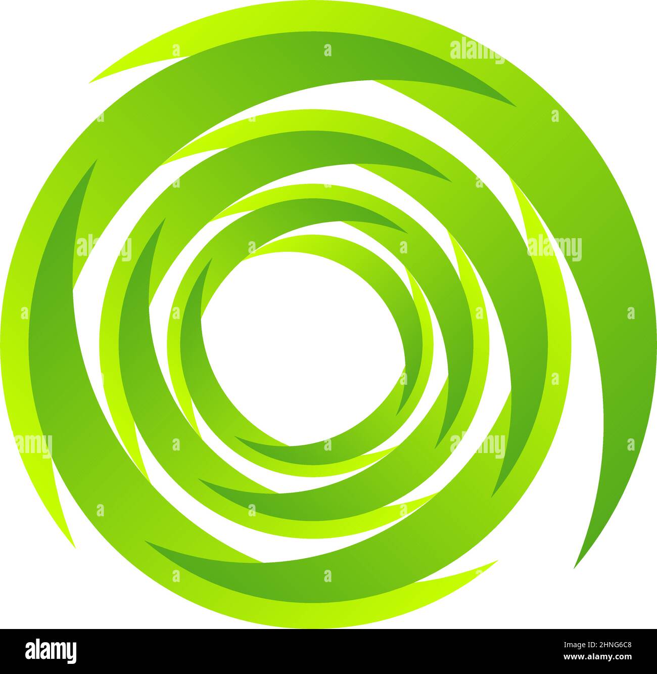 Spirale, Wirbel, Wirbel. Rotierender segmentierter Kreis, kreisförmiges Design-Element des Swoosh-Kreises, Symbolvektor - Stock-Vektor-Illustration, Clip-Art-Grafiken Stock Vektor