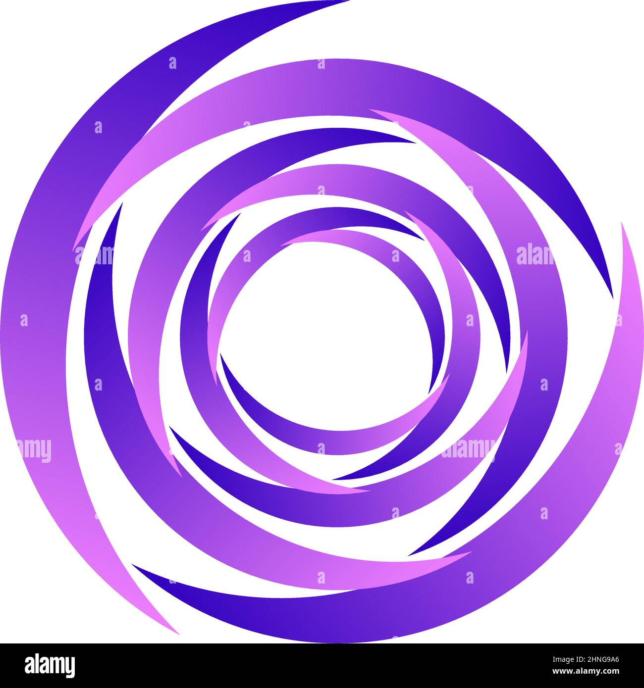 Spirale, Wirbel, Wirbel. Rotierender segmentierter Kreis, kreisförmiges Design-Element des Swoosh-Kreises, Symbolvektor - Stock-Vektor-Illustration, Clip-Art-Grafiken Stock Vektor