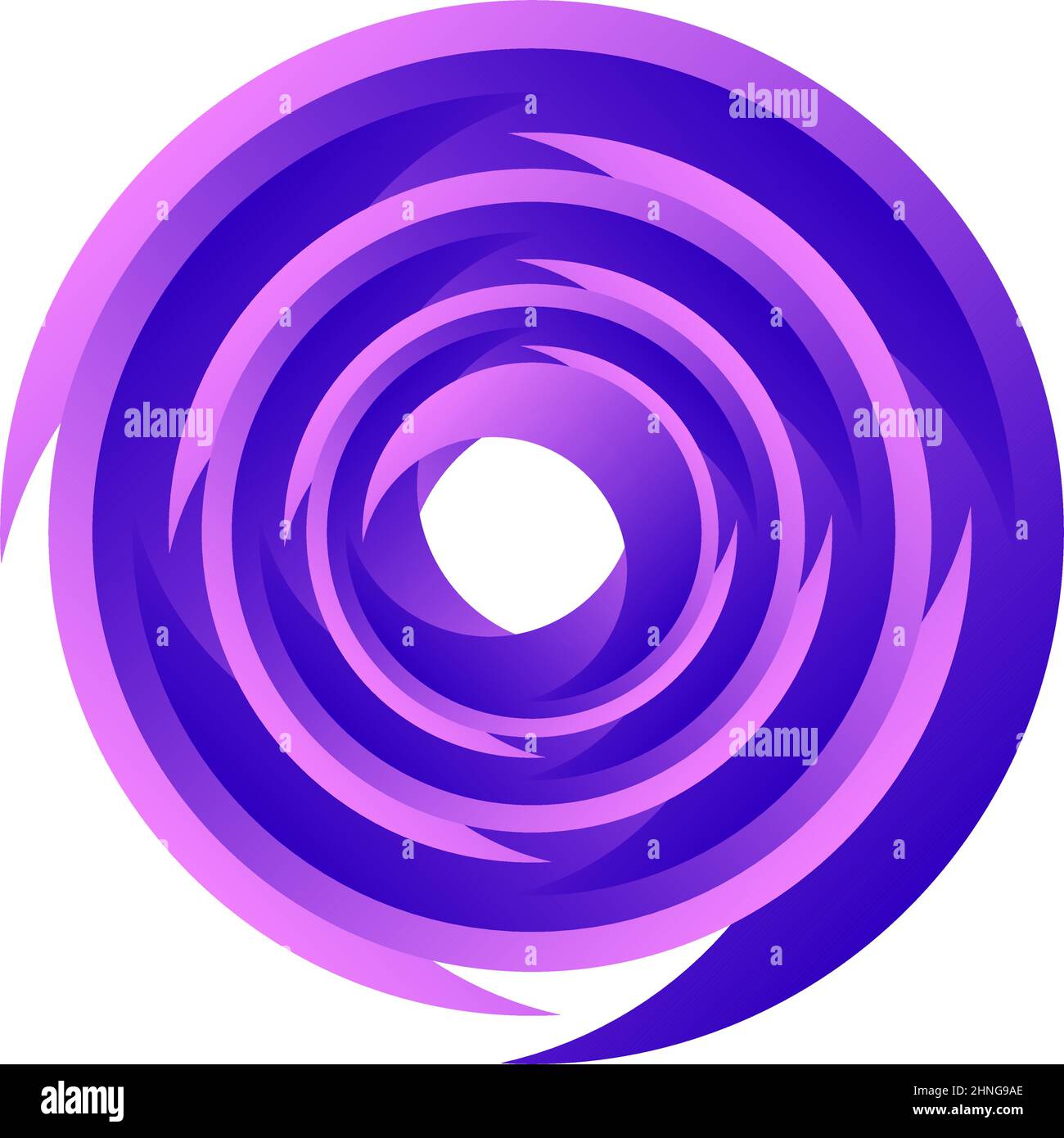 Spirale, Wirbel, Wirbel. Rotierender segmentierter Kreis, kreisförmiges Design-Element des Swoosh-Kreises, Symbolvektor - Stock-Vektor-Illustration, Clip-Art-Grafiken Stock Vektor