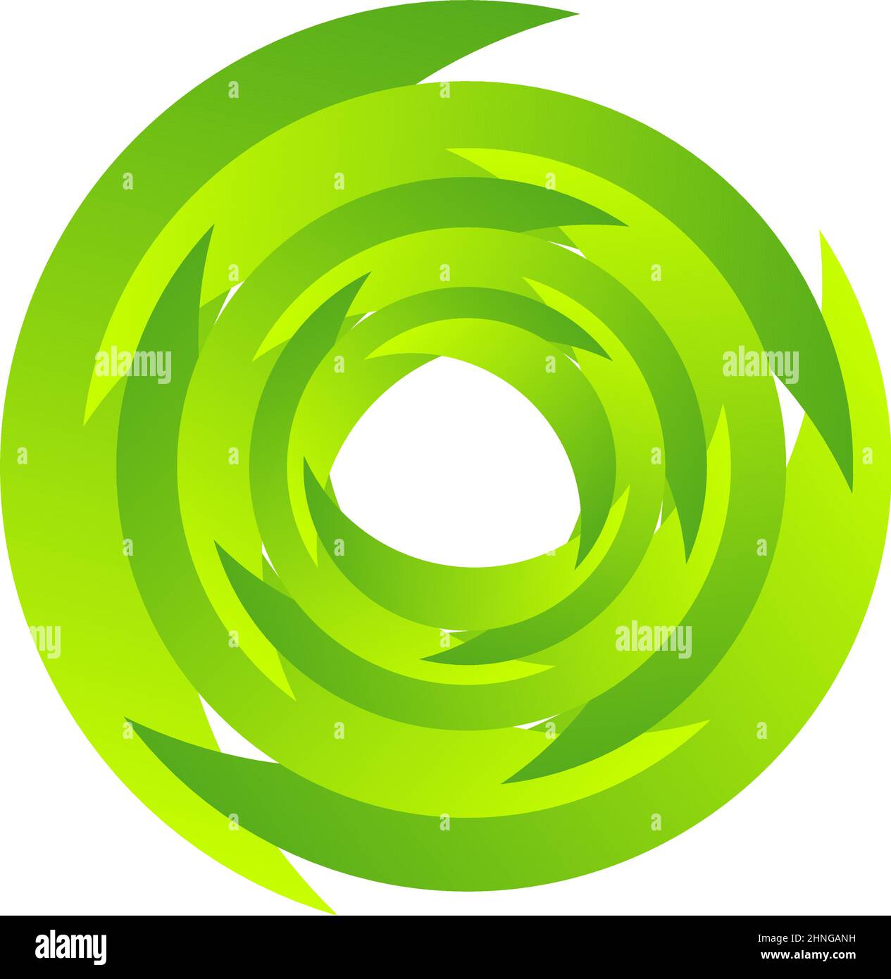 Spirale, Wirbel, Wirbel. Rotierender segmentierter Kreis, kreisförmiges Design-Element des Swoosh-Kreises, Symbolvektor - Stock-Vektor-Illustration, Clip-Art-Grafiken Stock Vektor
