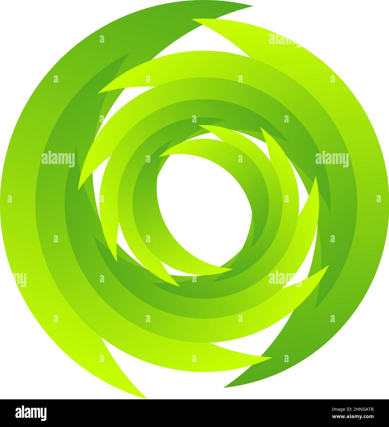 Spirale, Wirbel, Wirbel. Rotierender segmentierter Kreis, kreisförmiges Design-Element des Swoosh-Kreises, Symbolvektor - Stock-Vektor-Illustration, Clip-Art-Grafiken Stock Vektor