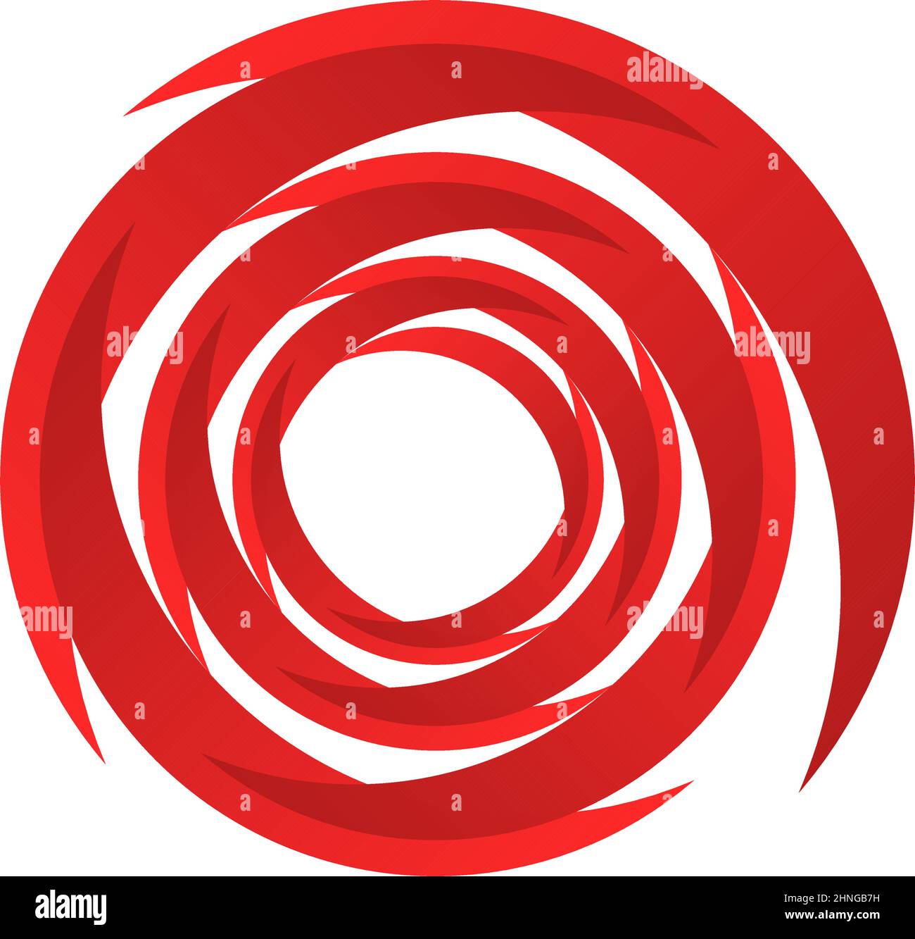Spirale, Wirbel, Wirbel. Rotierender segmentierter Kreis, kreisförmiges Design-Element des Swoosh-Kreises, Symbolvektor - Stock-Vektor-Illustration, Clip-Art-Grafiken Stock Vektor