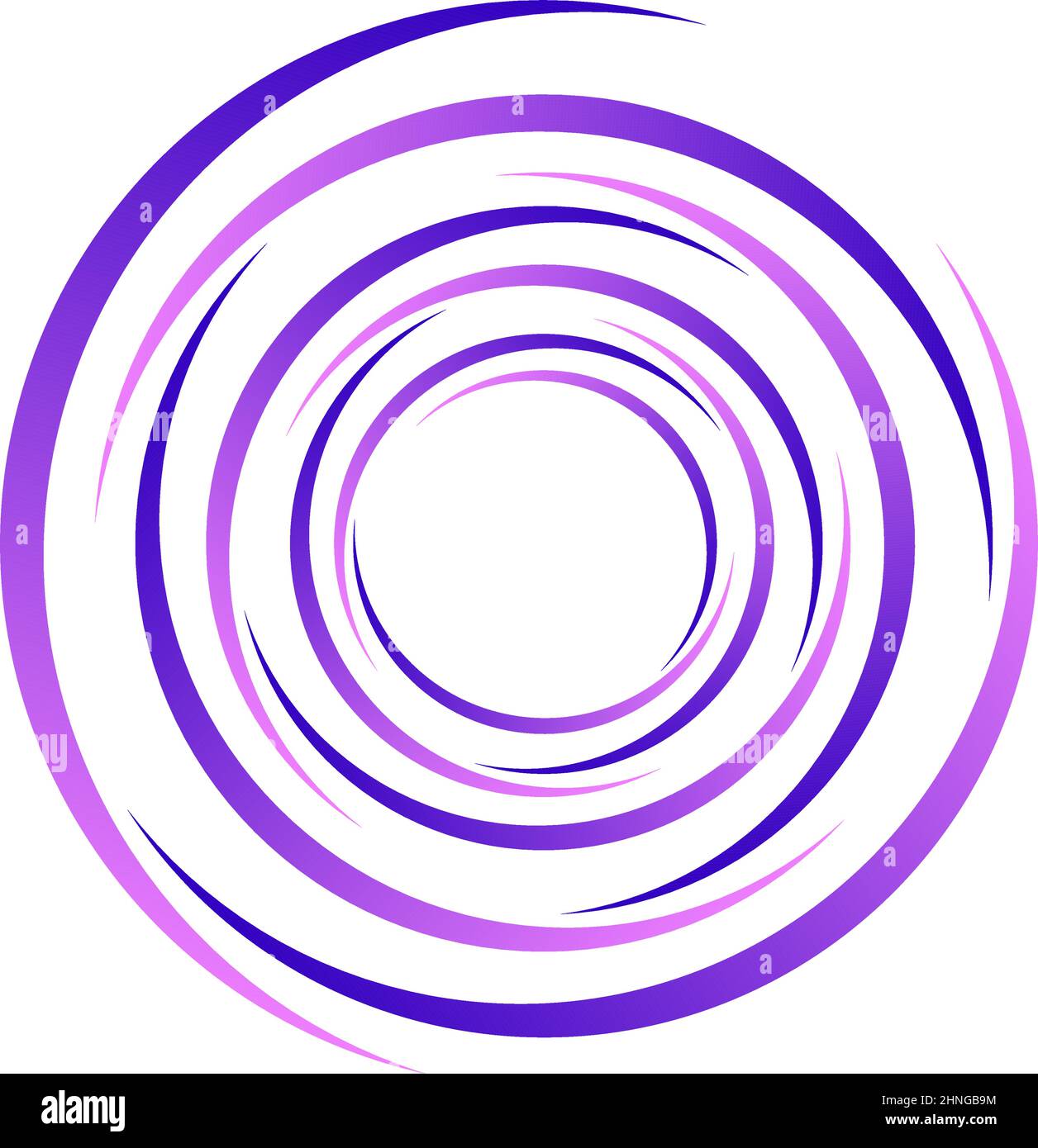 Spirale, Wirbel, Wirbel. Rotierender segmentierter Kreis, kreisförmiges Design-Element des Swoosh-Kreises, Symbolvektor - Stock-Vektor-Illustration, Clip-Art-Grafiken Stock Vektor