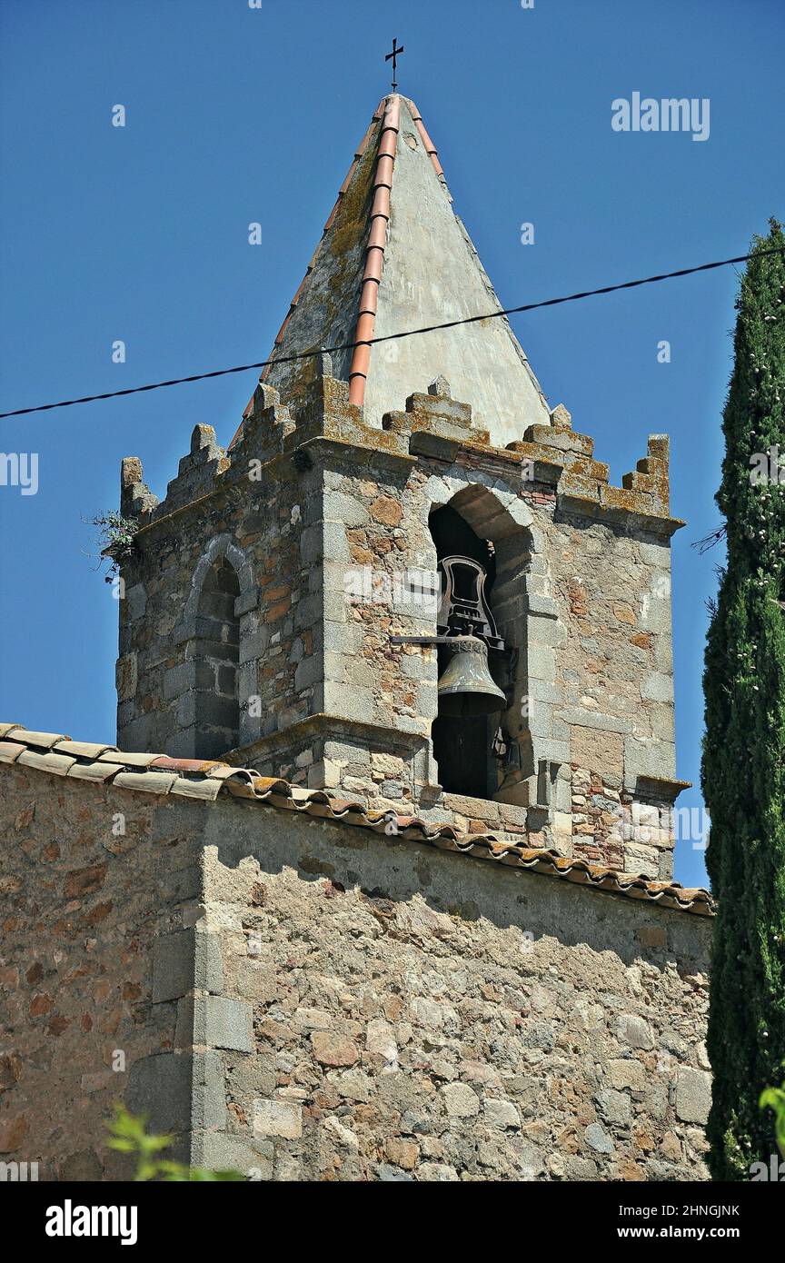 Kirche Sant Feliu in Buixalleu in der Region La Selva Provinz Gerona, Katalonien, Spanien Stockfoto