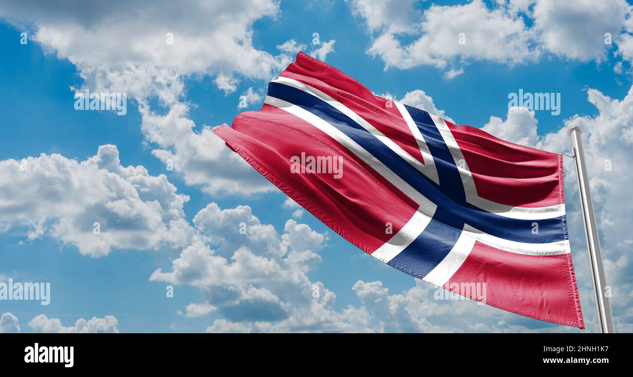 Olympische Winterspiele 2022/Norwegische Flagge Stockfoto