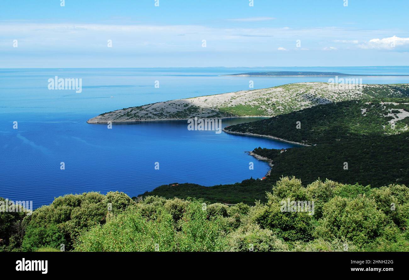 Die wilde Küste Istriens in Kroatien Stockfoto