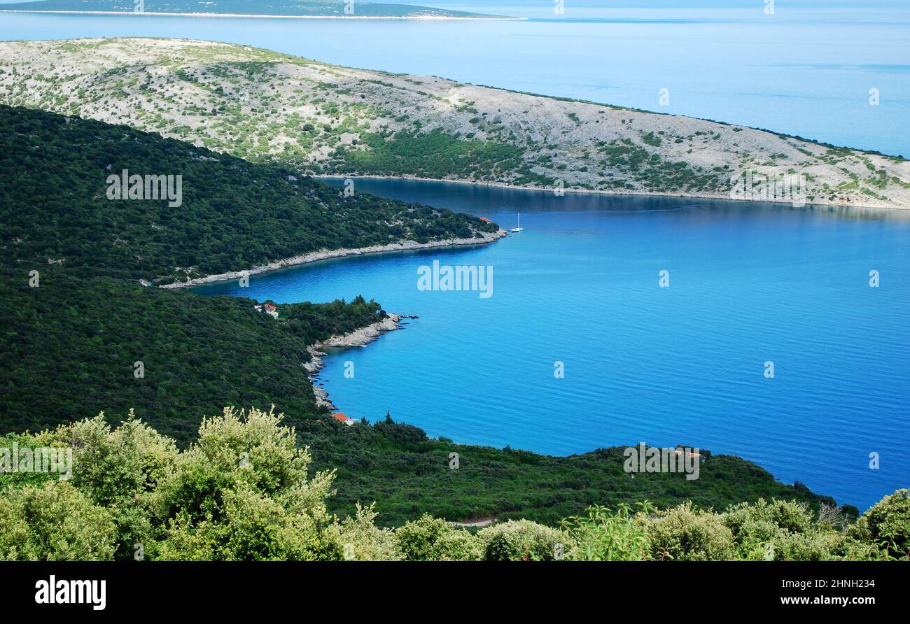 Die schöne Küste von Cres in Kroatien Stockfoto