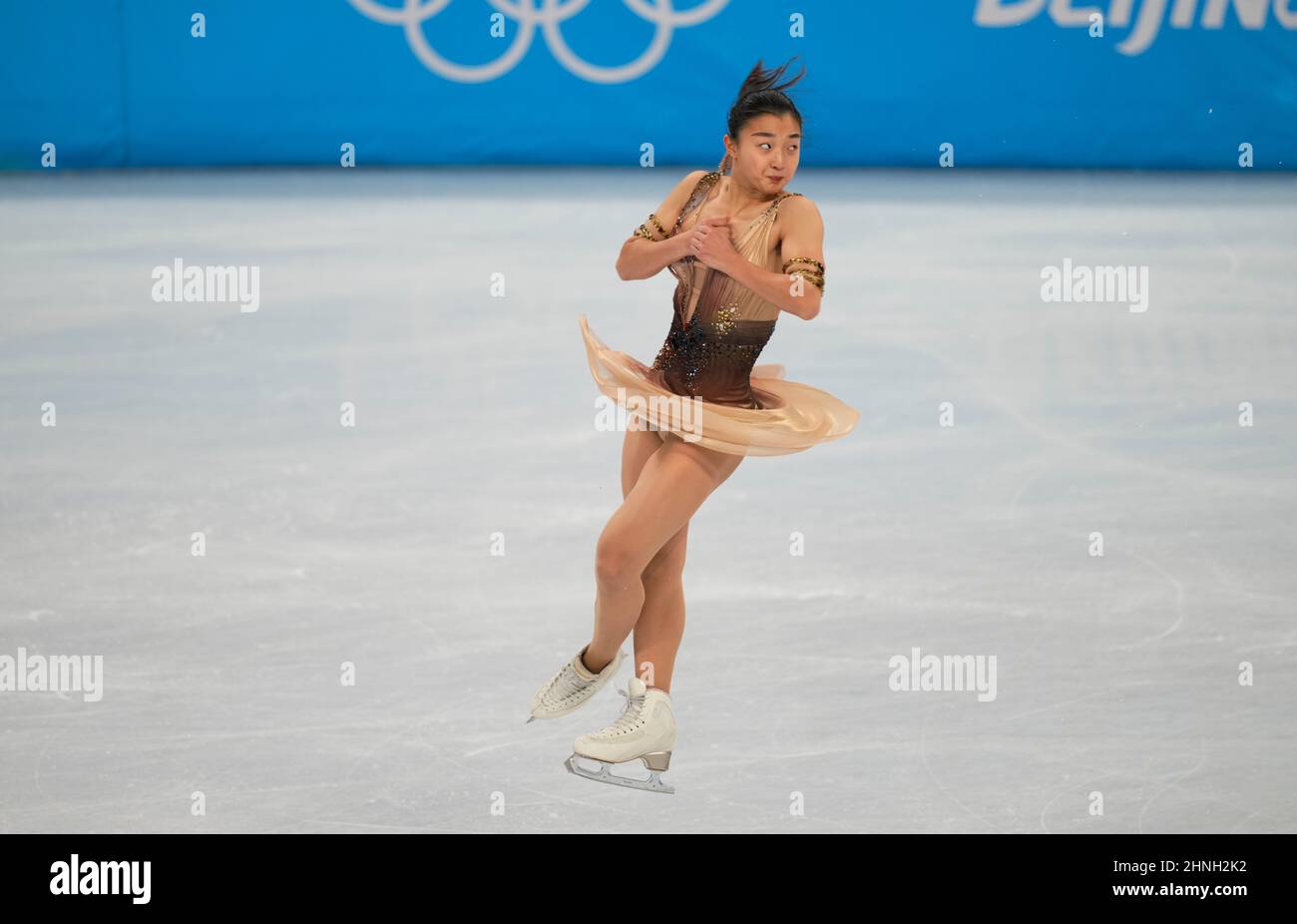 Peking, China, Olympische Winterspiele 2022, 15. Februar 2022: !30! Ab !A30! Beim Eiskunstlauf im Capital Indoor Stadium. Kim Price/CSM. Quelle: Cal Sport Media/Alamy Live News Stockfoto