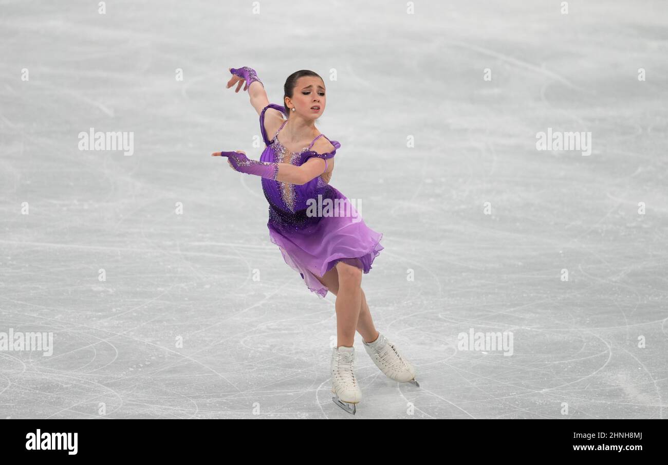 Peking, China, Olympische Winterspiele 2022, 15. Februar 2022: !26! Ab !A26! Beim Eiskunstlauf im Capital Indoor Stadium. Kim Price/CSM. Quelle: Cal Sport Media/Alamy Live News Stockfoto