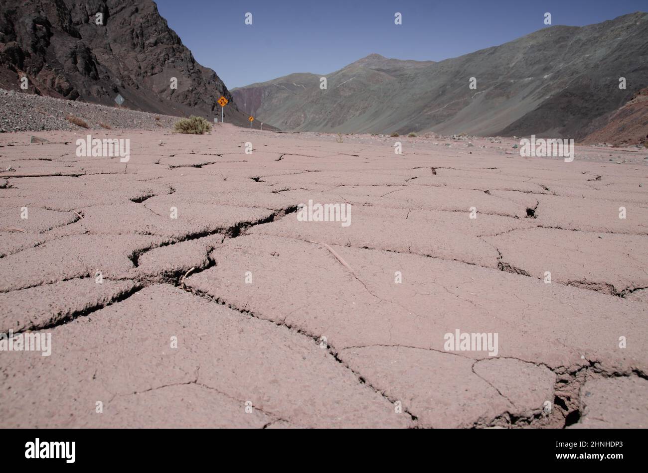 Trockene Böden und Sezungsrisse in der Nähe von Copiapó, Atacama, Chile Stockfoto