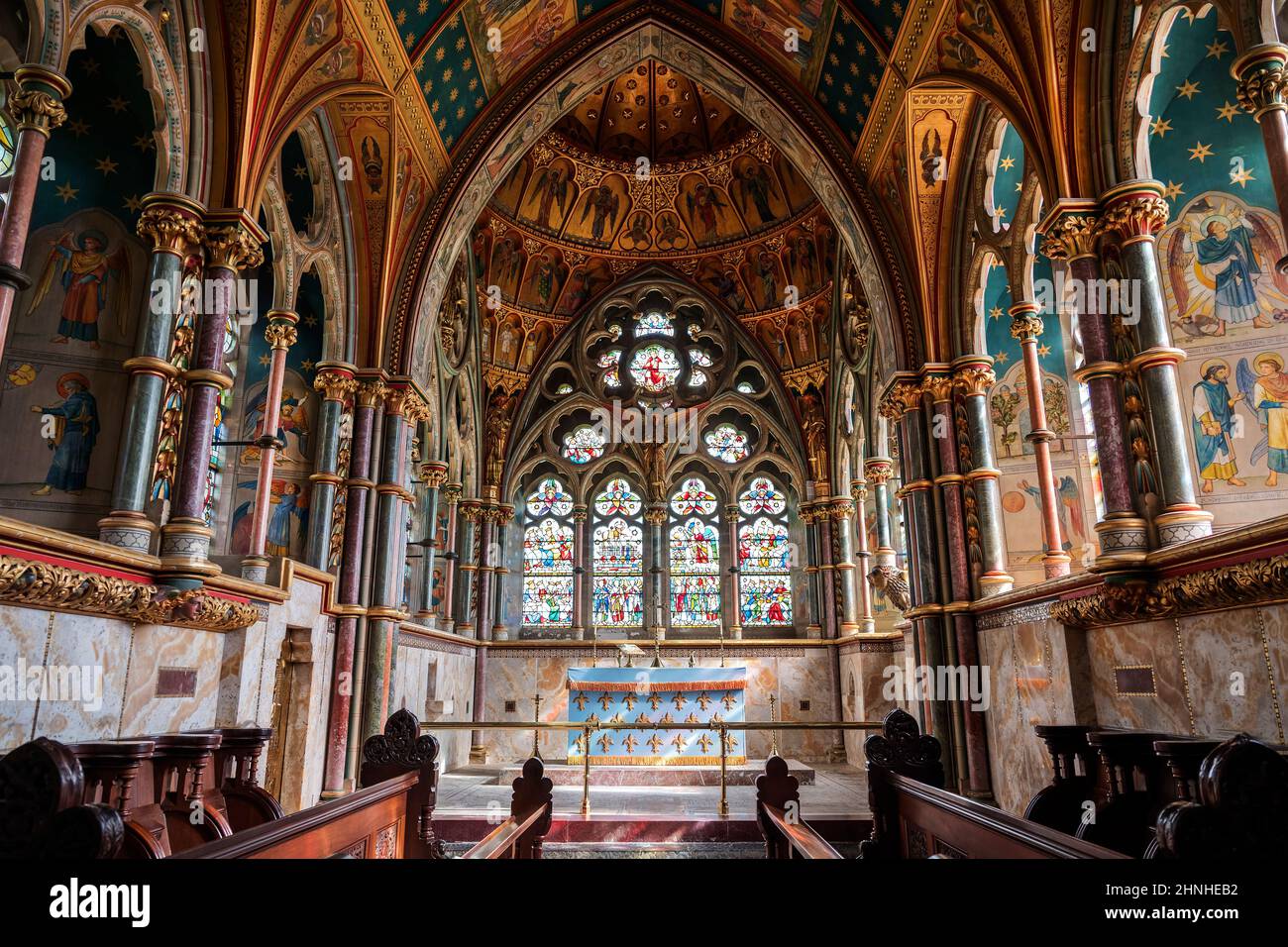 The Church of St Mary, Studley Royal, Yorkshire, Großbritannien. Stockfoto