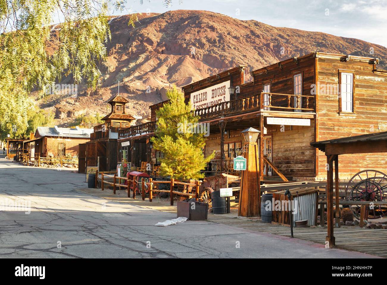 Restaurant in der Geisterstadt Calico im Wilden Westen, San Bernardino County, Kalifornien, USA, einer ehemaligen Bergbaustadt Stockfoto