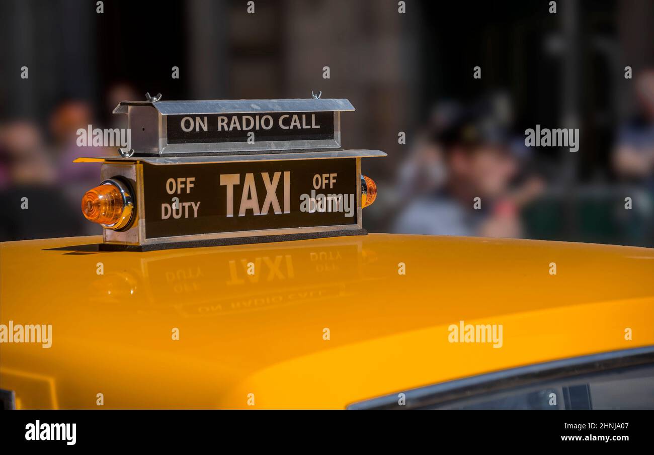 New York Taxi in Glasgow am Filmset für Indiana Jones 5. Stockfoto