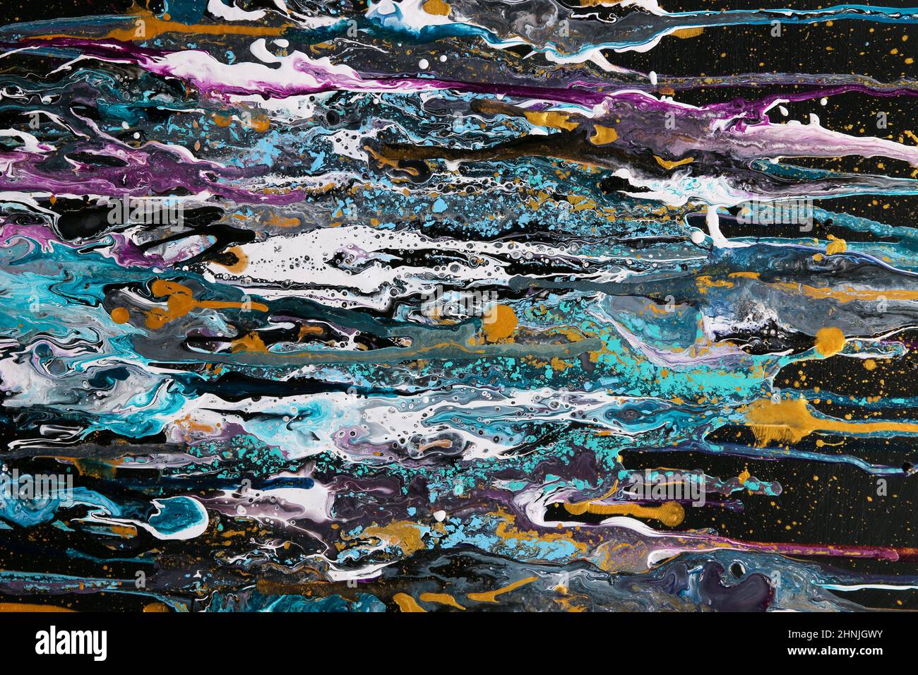 Moderne marmorierte flüssige Acrylfarbe Gießen Textur, kreative zeitgenössische Hintergrund Stockfoto