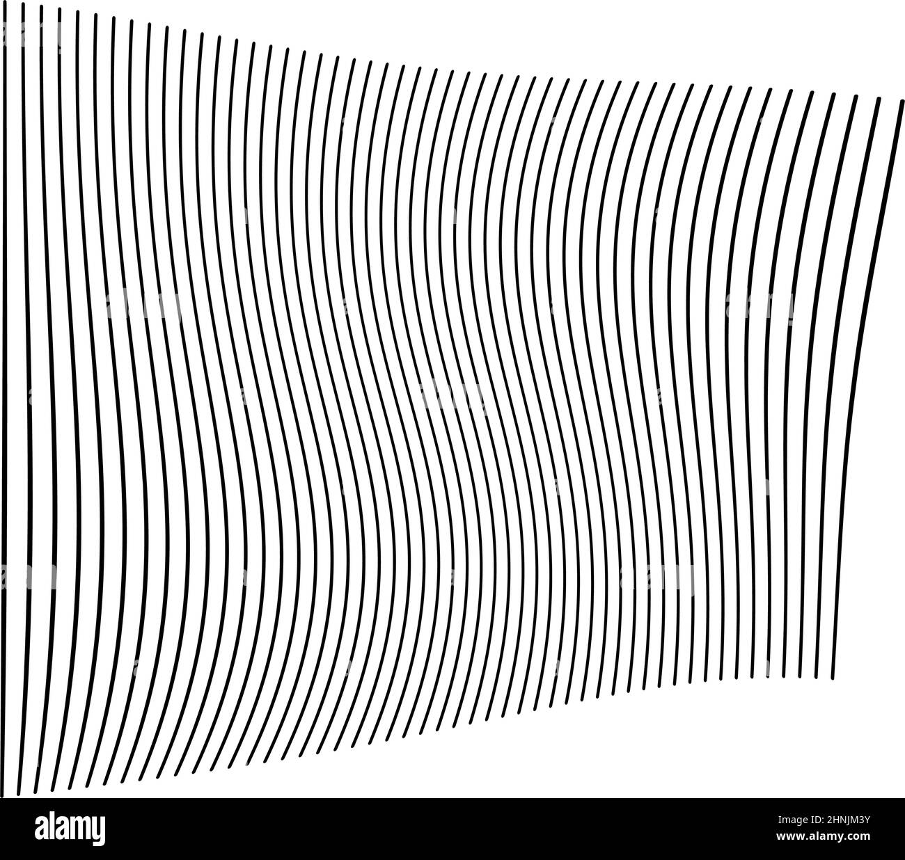 Wellige, winkende, kurvige Parallellinien. Gewellte, quellige Streifen – Vektorgrafik, Clip-Art-Grafiken Stock Vektor