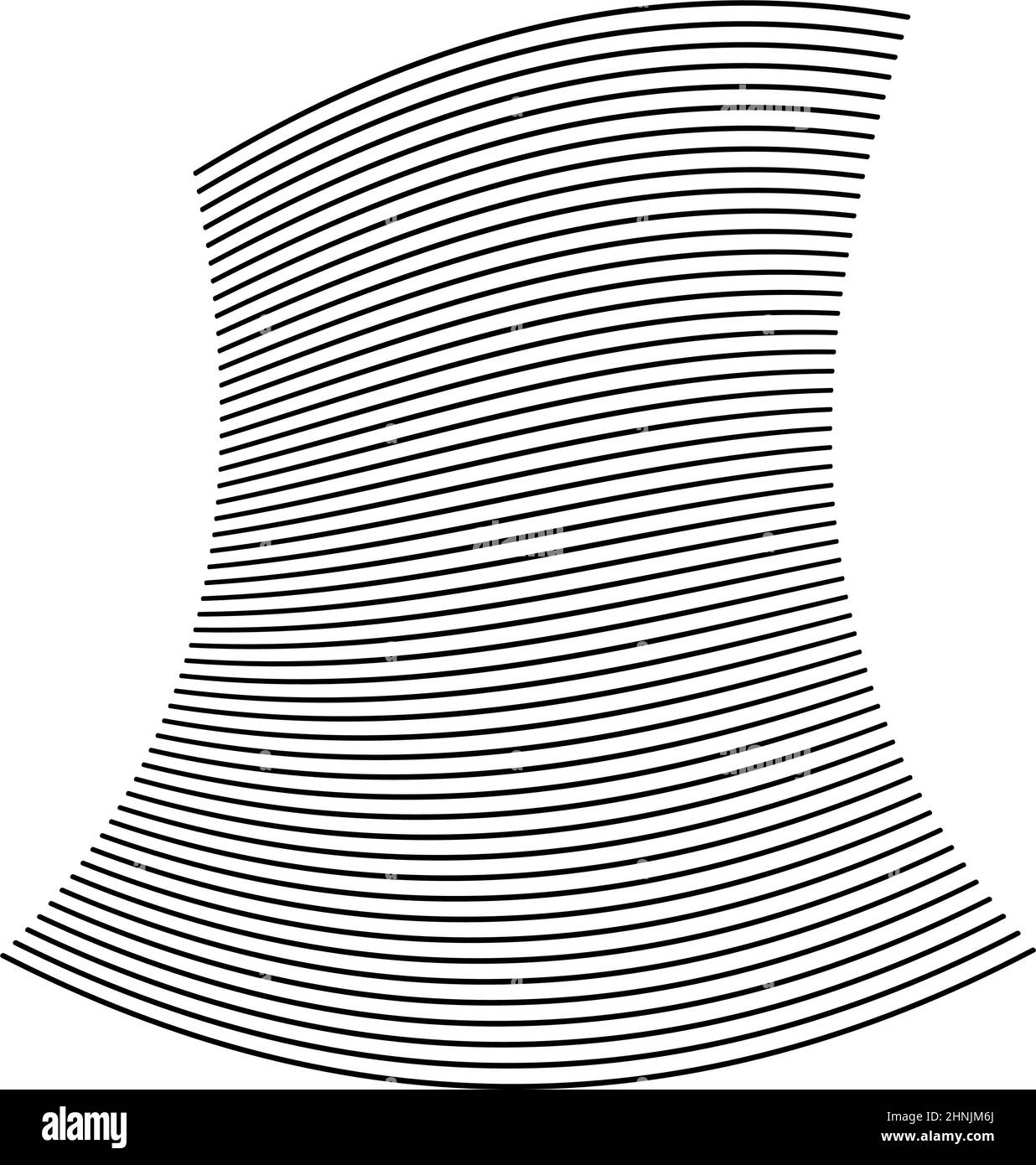 Wellige, winkende, kurvige Parallellinien. Gewellte, quellige Streifen – Vektorgrafik, Clip-Art-Grafiken Stock Vektor