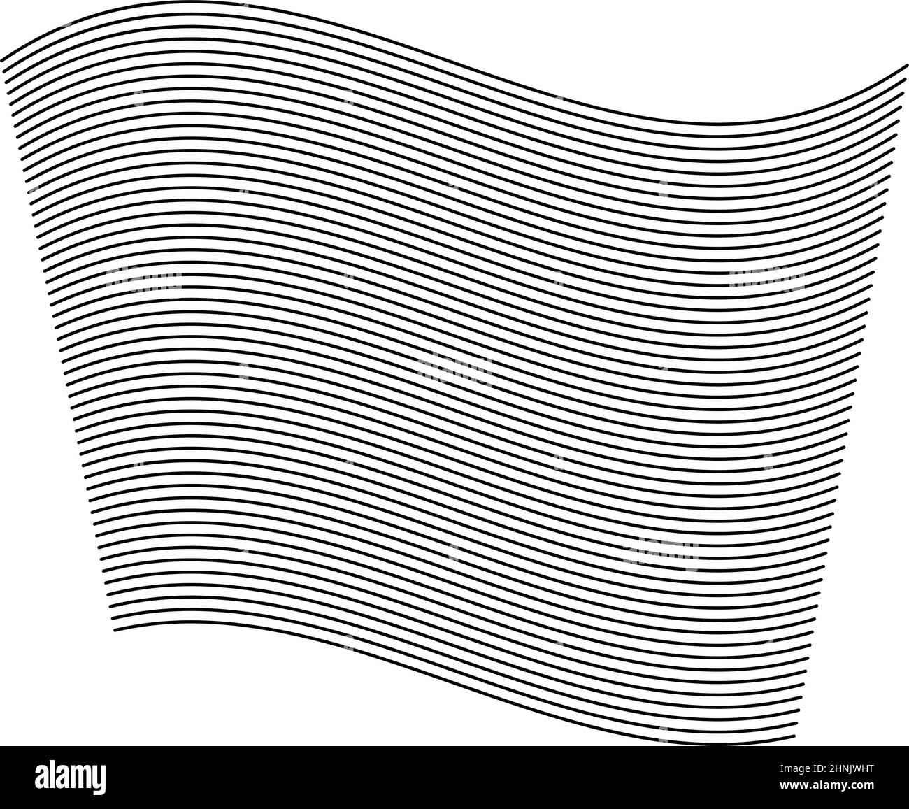 Wellige, winkende, kurvige Parallellinien. Gewellte, quellige Streifen – Vektorgrafik, Clip-Art-Grafiken Stock Vektor