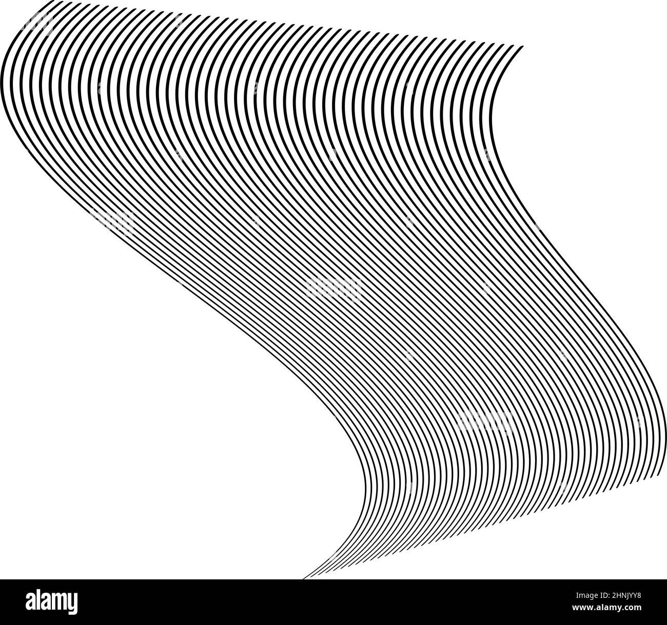 Wellige, winkende, kurvige Parallellinien. Gewellte, quellige Streifen – Vektorgrafik, Clip-Art-Grafiken Stock Vektor