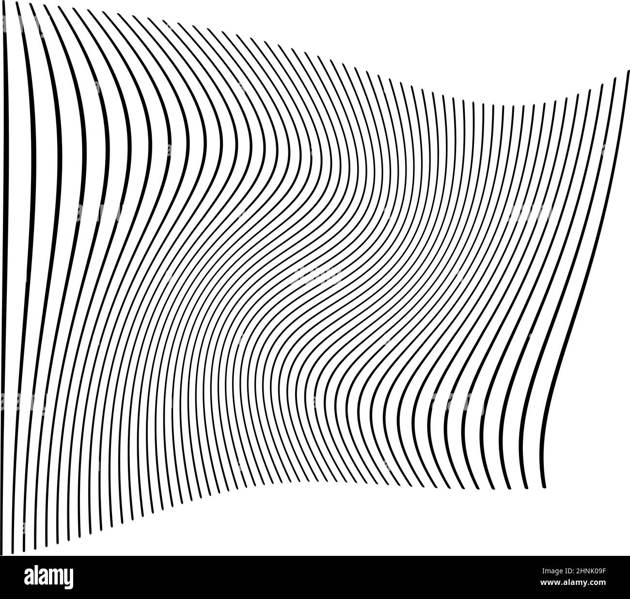 Wellige, winkende, kurvige Parallellinien. Gewellte, quellige Streifen – Vektorgrafik, Clip-Art-Grafiken Stock Vektor