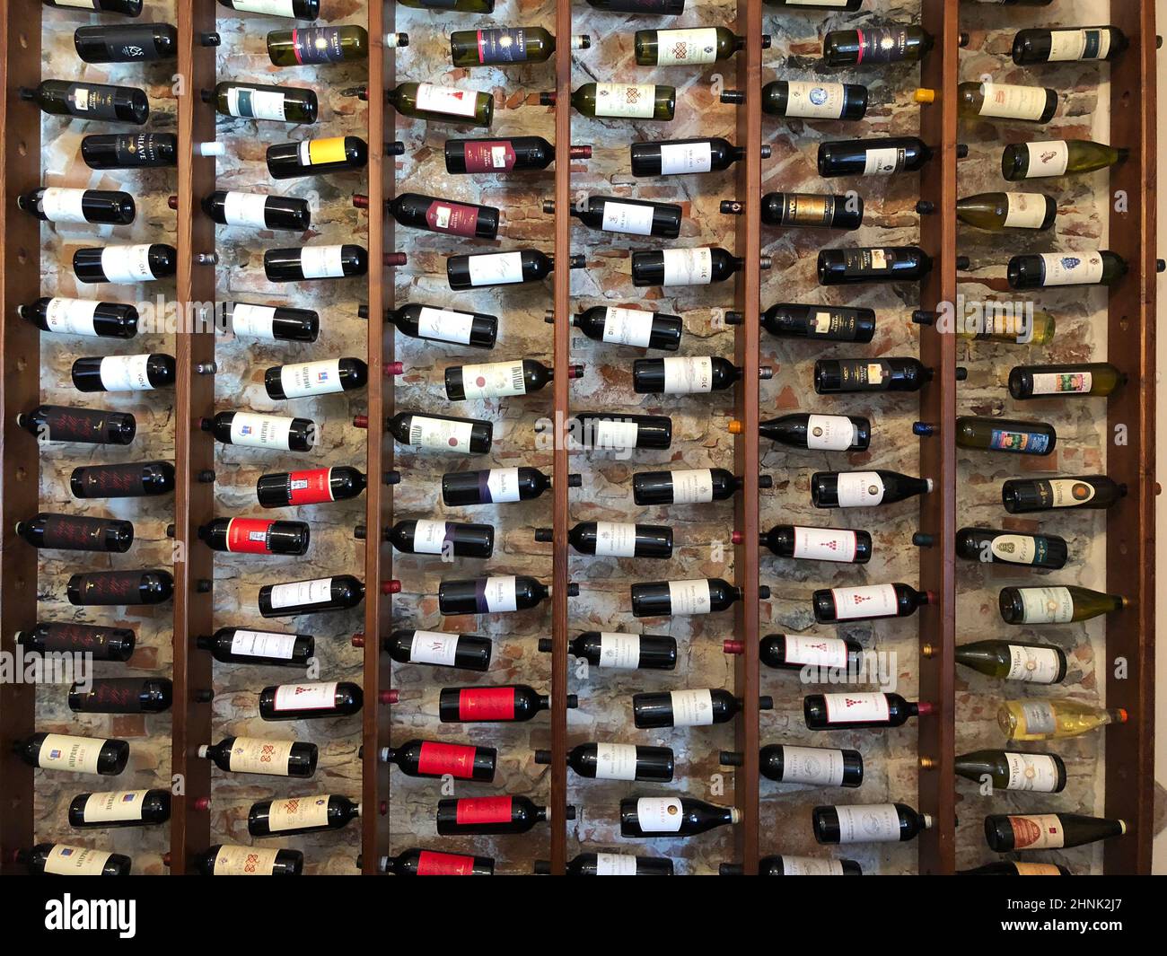 Italienischen Wein in Flaschen Stockfoto