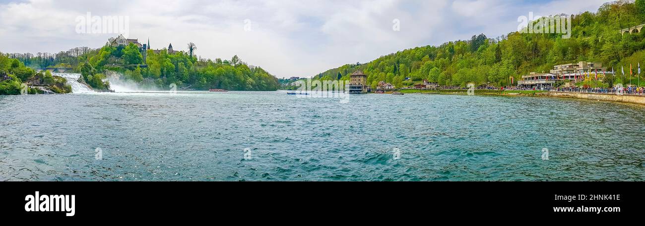 Rheinfall Europas größtes Wasserfallpanorama Neuhausen am Rheinfall Schweiz. Stockfoto