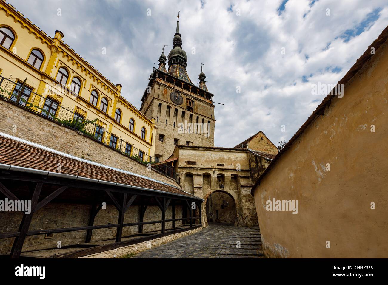 Die historische Stadt Sighisoara in Transilvania Rumänien Stockfoto