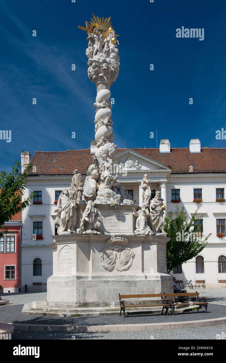 dreifaltigkeitssäule in Sopron Stockfoto