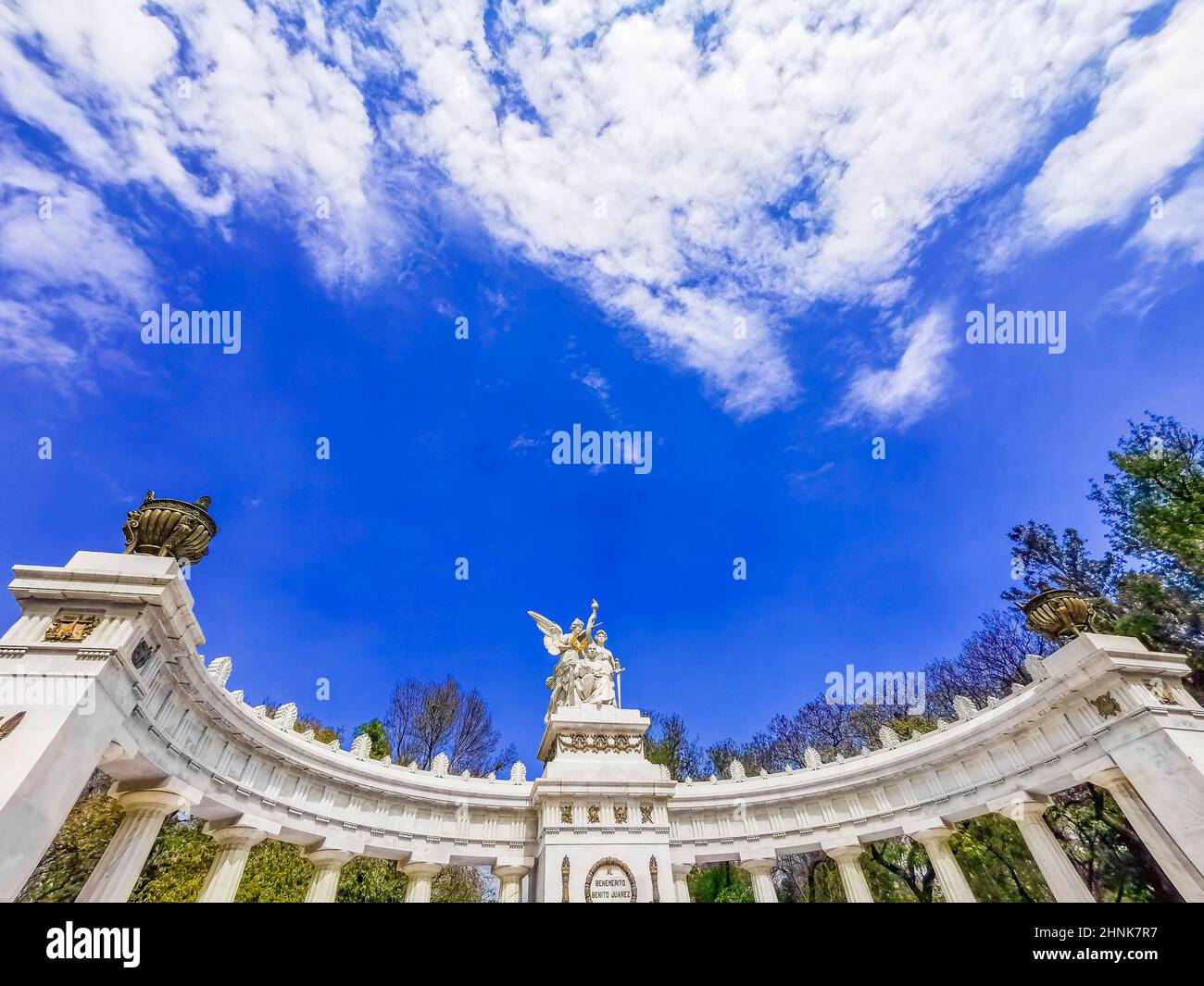 Hemiciclo ein architektonisches Meisterwerk des Benito Juárez Torboxes in Mexiko-Stadt. Stockfoto