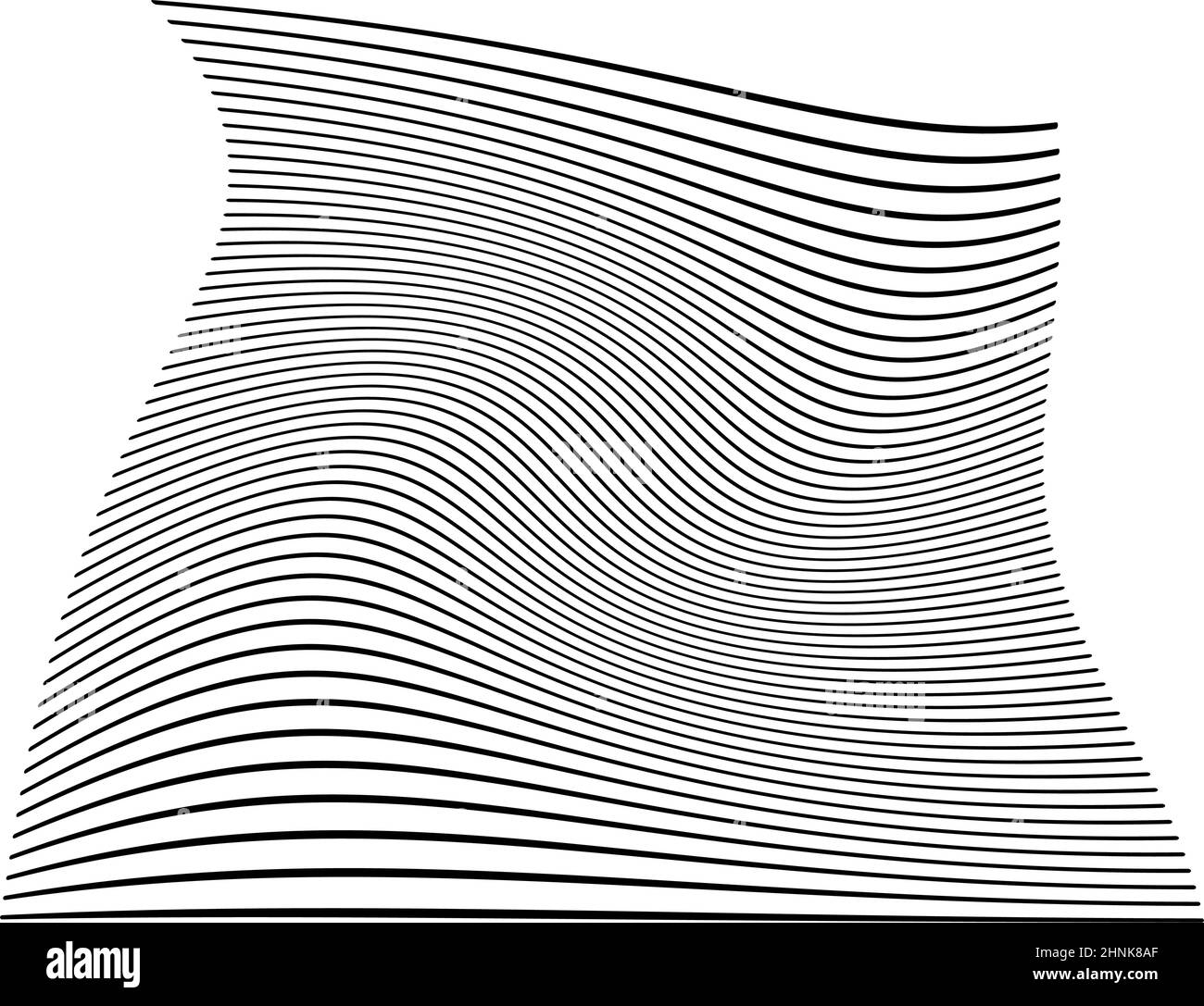 Wellige, winkende, kurvige Parallellinien. Gewellte, quellige Streifen – Vektorgrafik, Clip-Art-Grafiken Stock Vektor