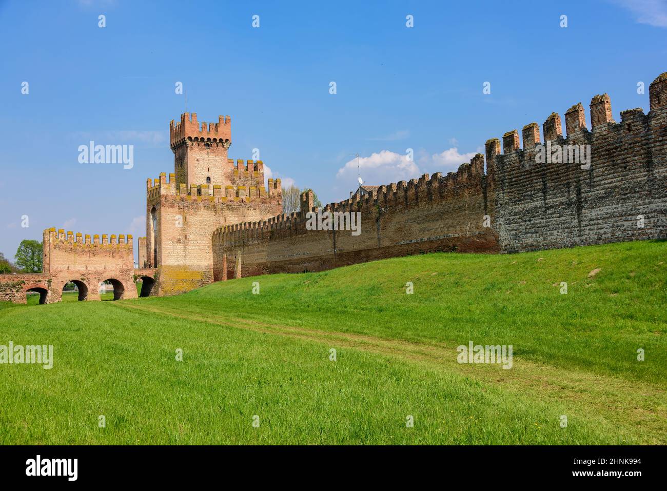 Die Stadtmauer von Montagnana Stockfoto