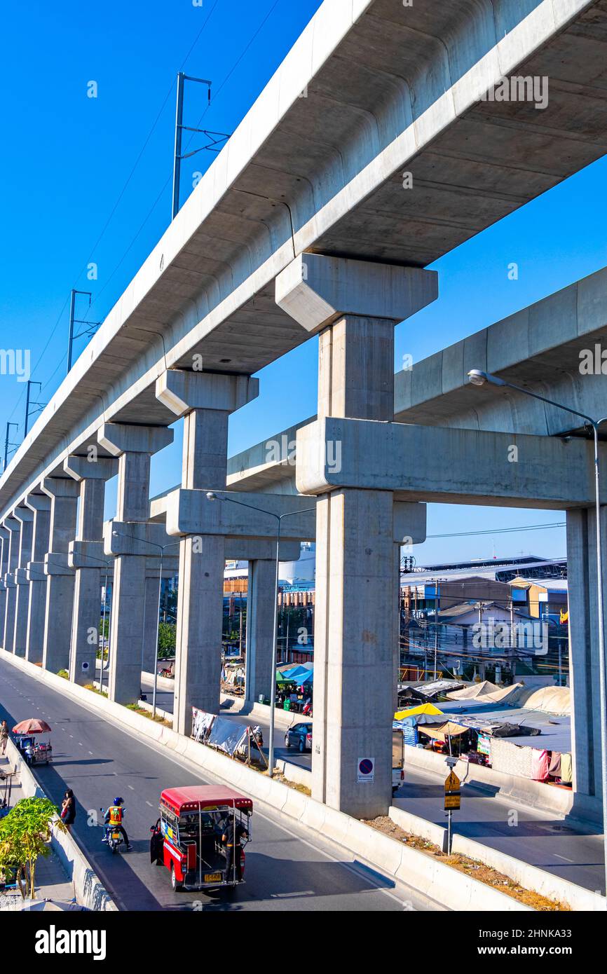 City Life Straßen Autos Menschen in Don Mueang Bangkok Thailand. Stockfoto