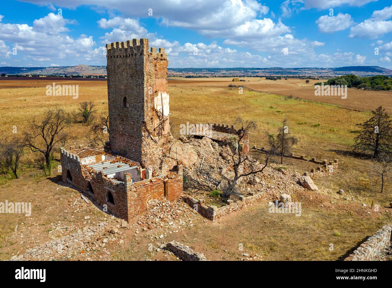 Gorgoji Turm gehört zu seiner Konstruktion im zwölften Jahrhundert, Alcaraz Spanien Stockfoto