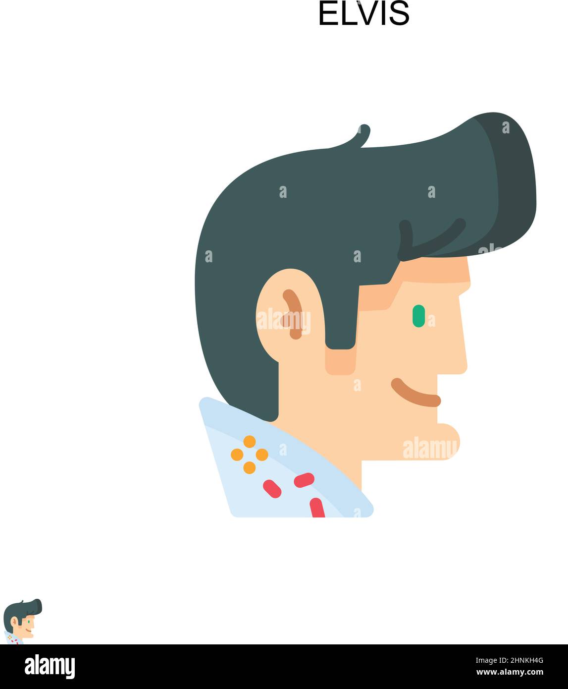 Einfaches Vektorsymbol von Elvis. Illustration Symbol Design-Vorlage für Web mobile UI-Element. Stock Vektor Einfaches Vektorsymbol von Elvis. Illustration Symbol Design-Vorlage für Web mobile UI-Element. Stock Vektor