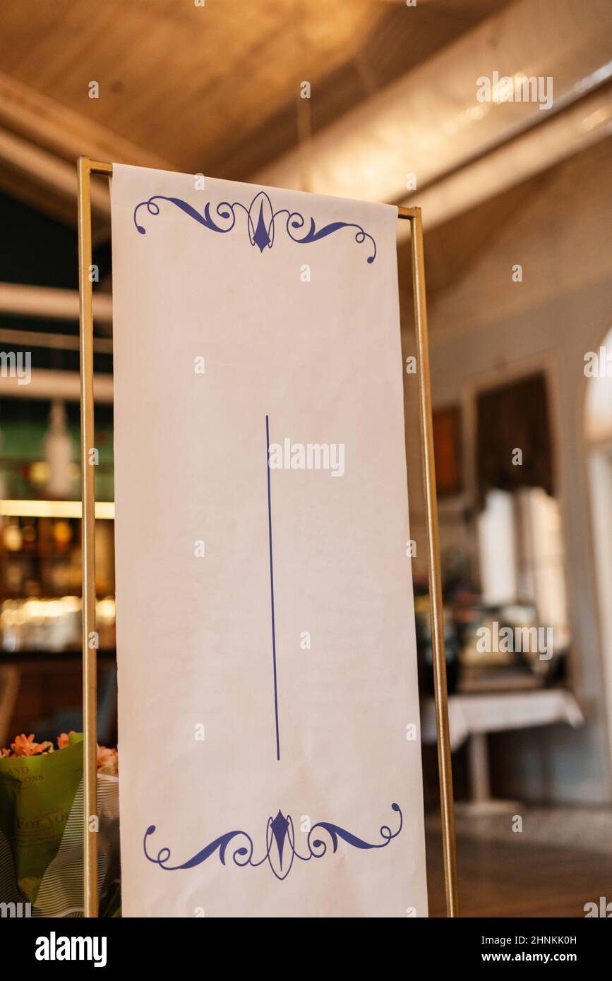 Sitzplatte für Restaurantgäste Stockfoto