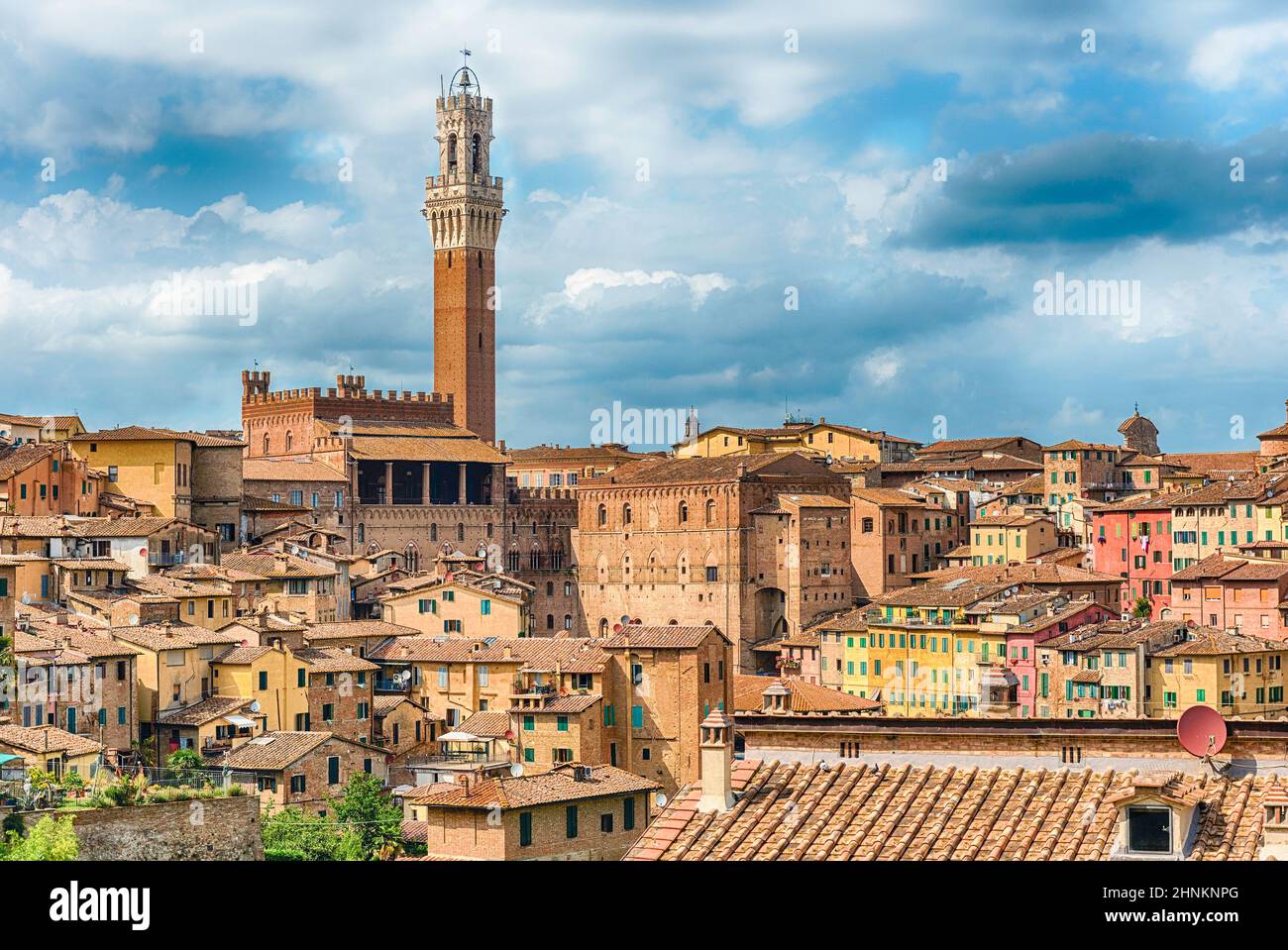 Blick über das malerische Stadtzentrum von Siena, Italien Stockfoto