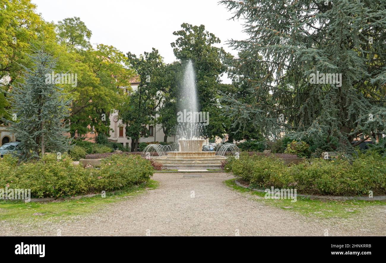 Details zur Landschaft mit Zeitrafferaufnahme in Rovigo, Italien Stockfoto