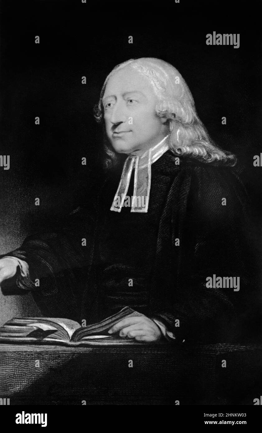 John Wesley (1703-1791), britischer Minister, Theologe und Evangelist, war ein Führer einer Wiederbelebung Bewegung innerhalb der Kirche von England bekannt als Methodisten. Stockfoto
