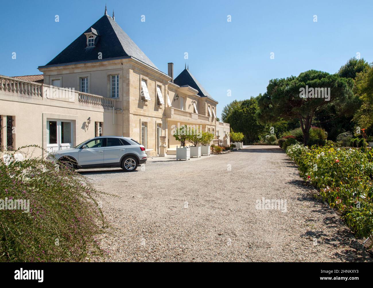 Chateau Marojallia in Margaux, bekannt für die Herstellung hervorragender Weine. Bordeaux, Frankreich Stockfoto