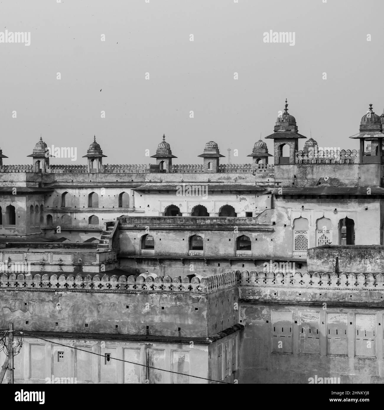 Jahangir Mahal (Orchha Fort) in Orchha, Madhya Pradesh, Indien, Jahangir Mahal oder Orchha Palace ist Zitadelle und Garnison in Orchha. Madhya Prade Stockfoto