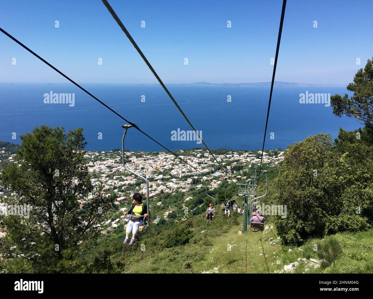 Sessellift auf Capri Stockfoto