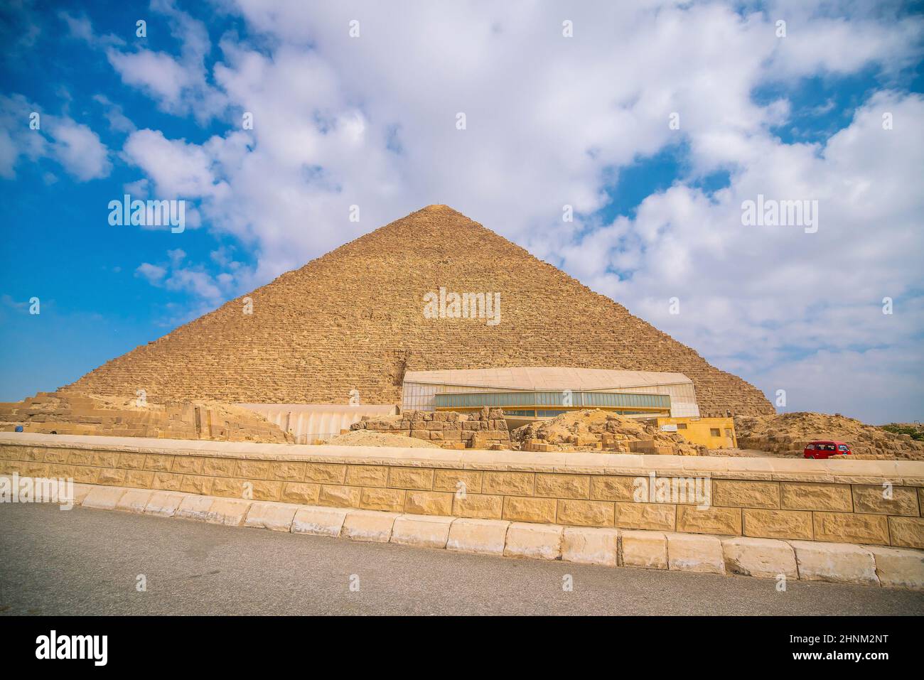 Landschaftsansicht der Pyramiden von Gizeh, Kairo Ägypten Stockfoto