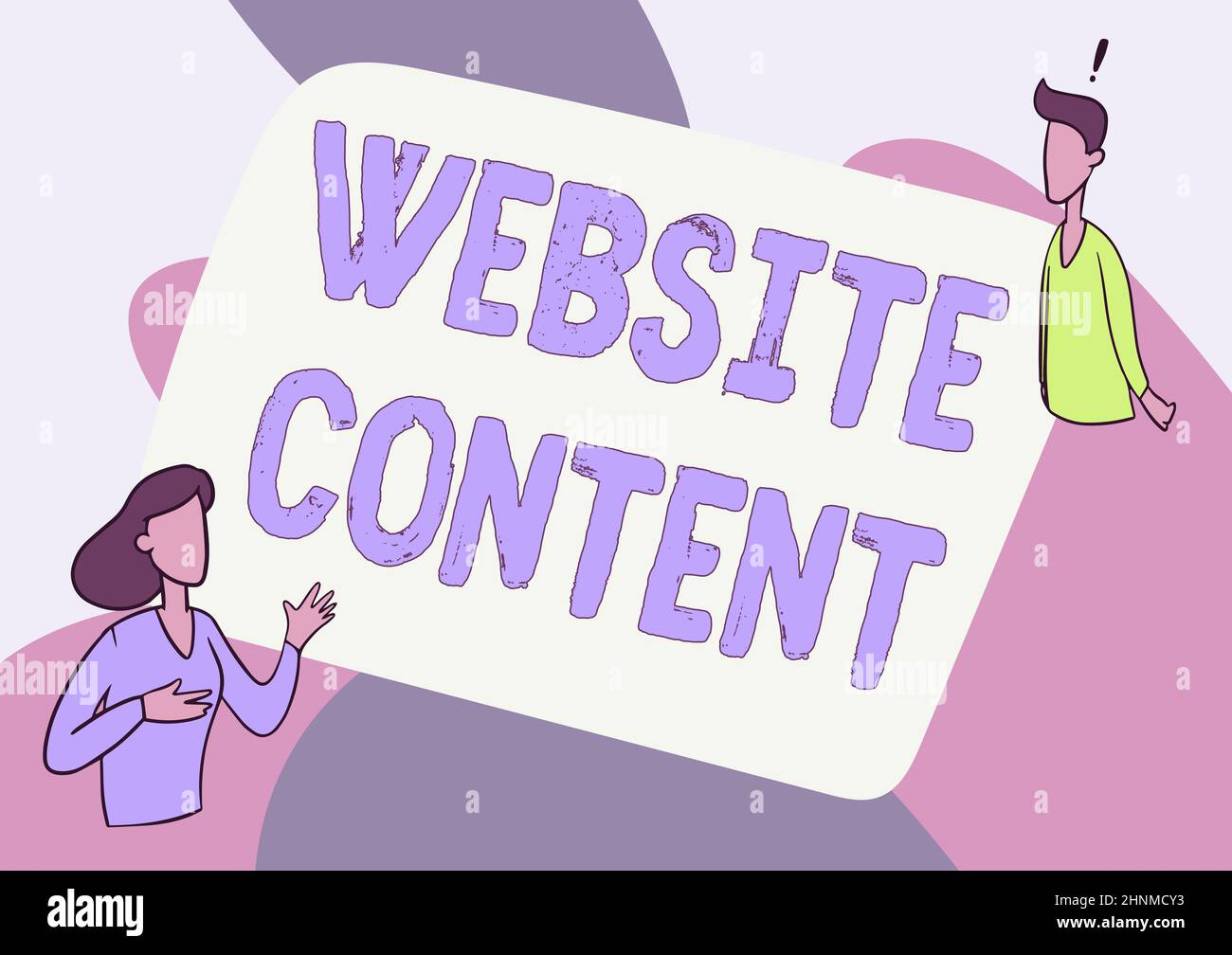 Handschriftenschild Website Inhalt, Konzept bedeutet Single wichtigsten und blutübersät Ware im Web Lady Illustration mit Exploratory Con Stockfoto