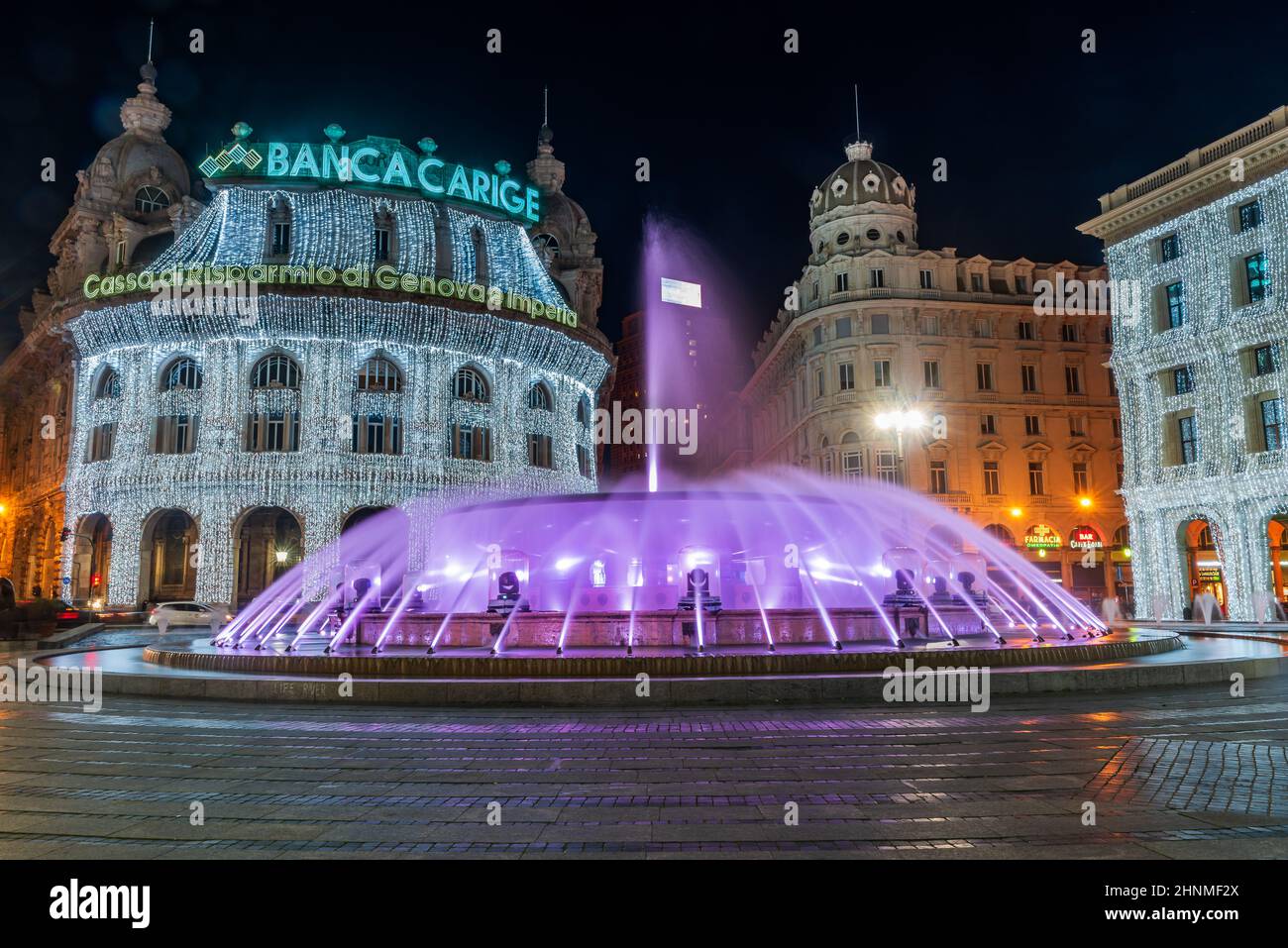 Piazza De Ferrari in der Weihnachtszeit Stockfoto