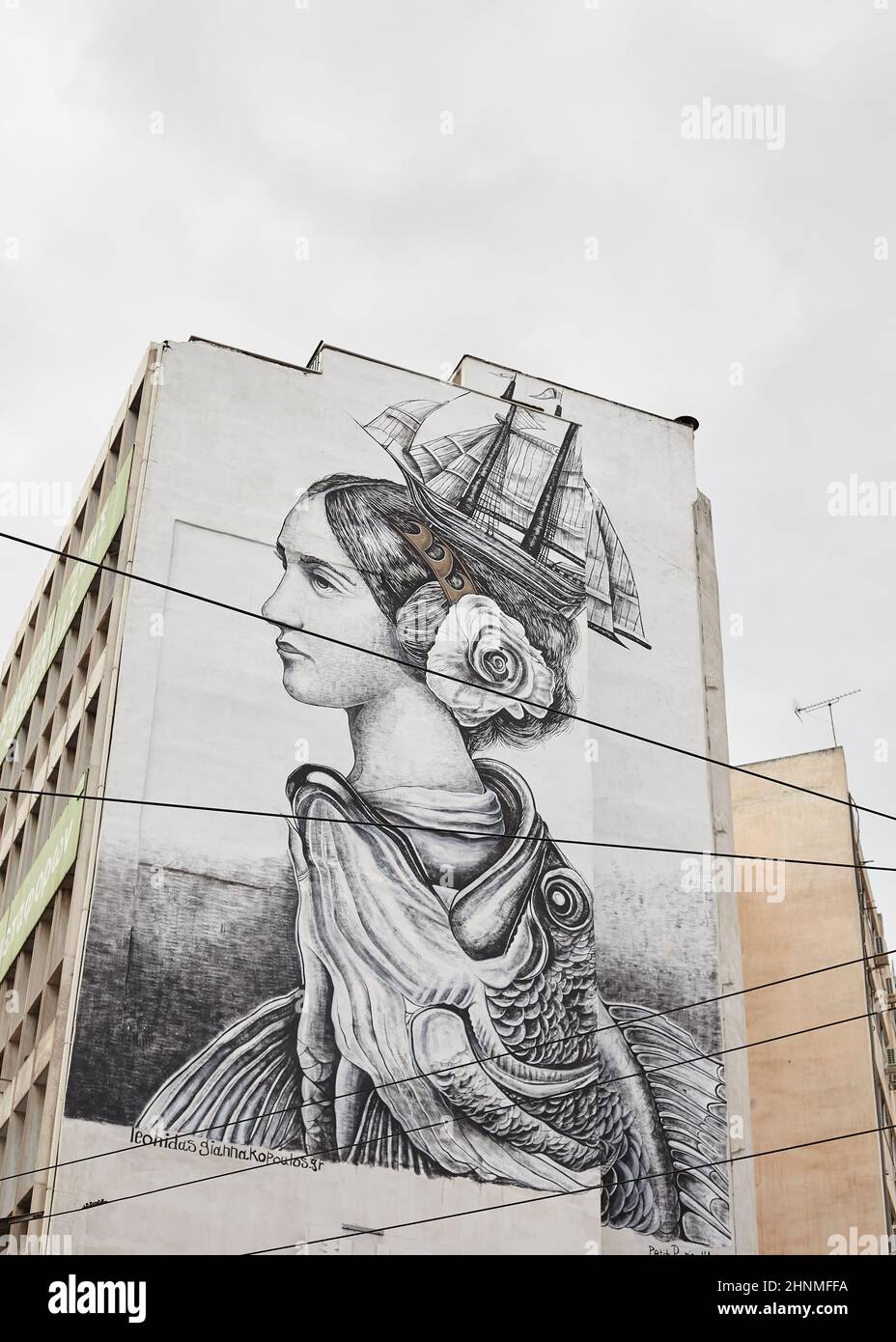 Street Graffiti in Athen Stockfoto