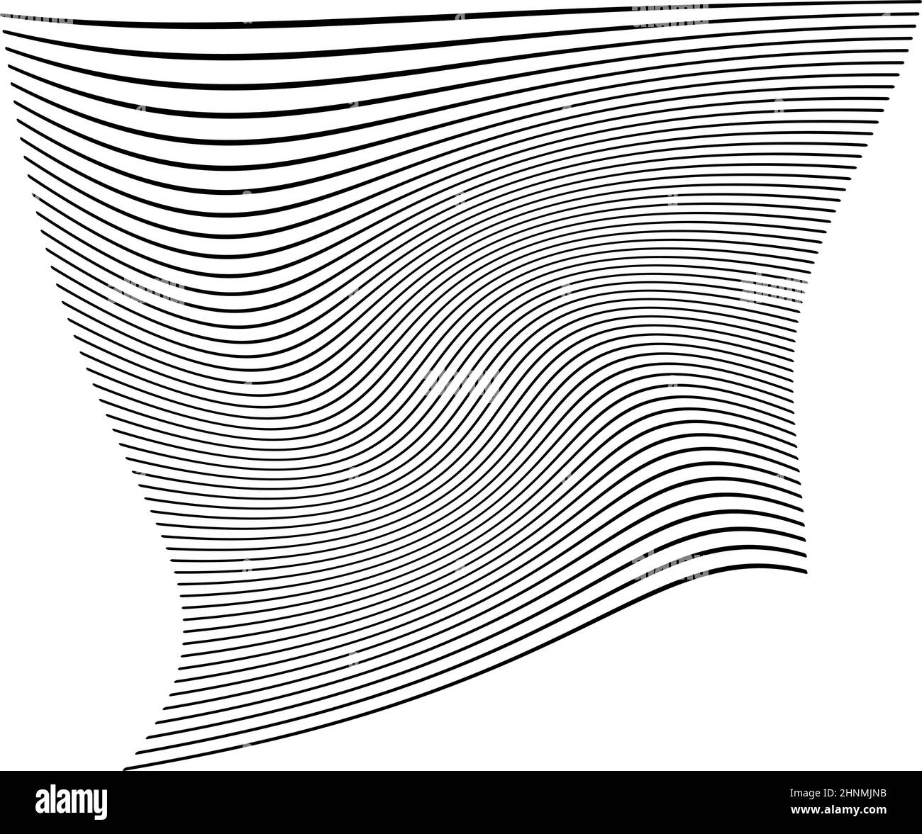 Wellige, winkende, kurvige Parallellinien. Gewellte, quellige Streifen – Vektorgrafik, Clip-Art-Grafiken Stock Vektor