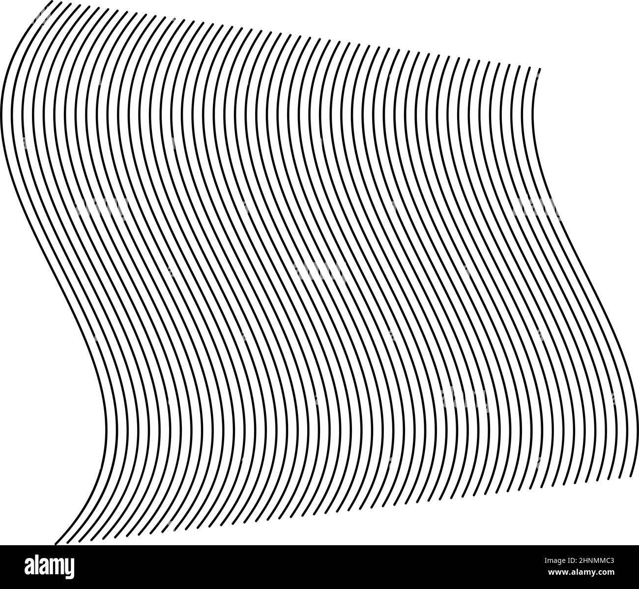 Wellige, winkende, kurvige Parallellinien. Gewellte, quellige Streifen – Vektorgrafik, Clip-Art-Grafiken Stock Vektor