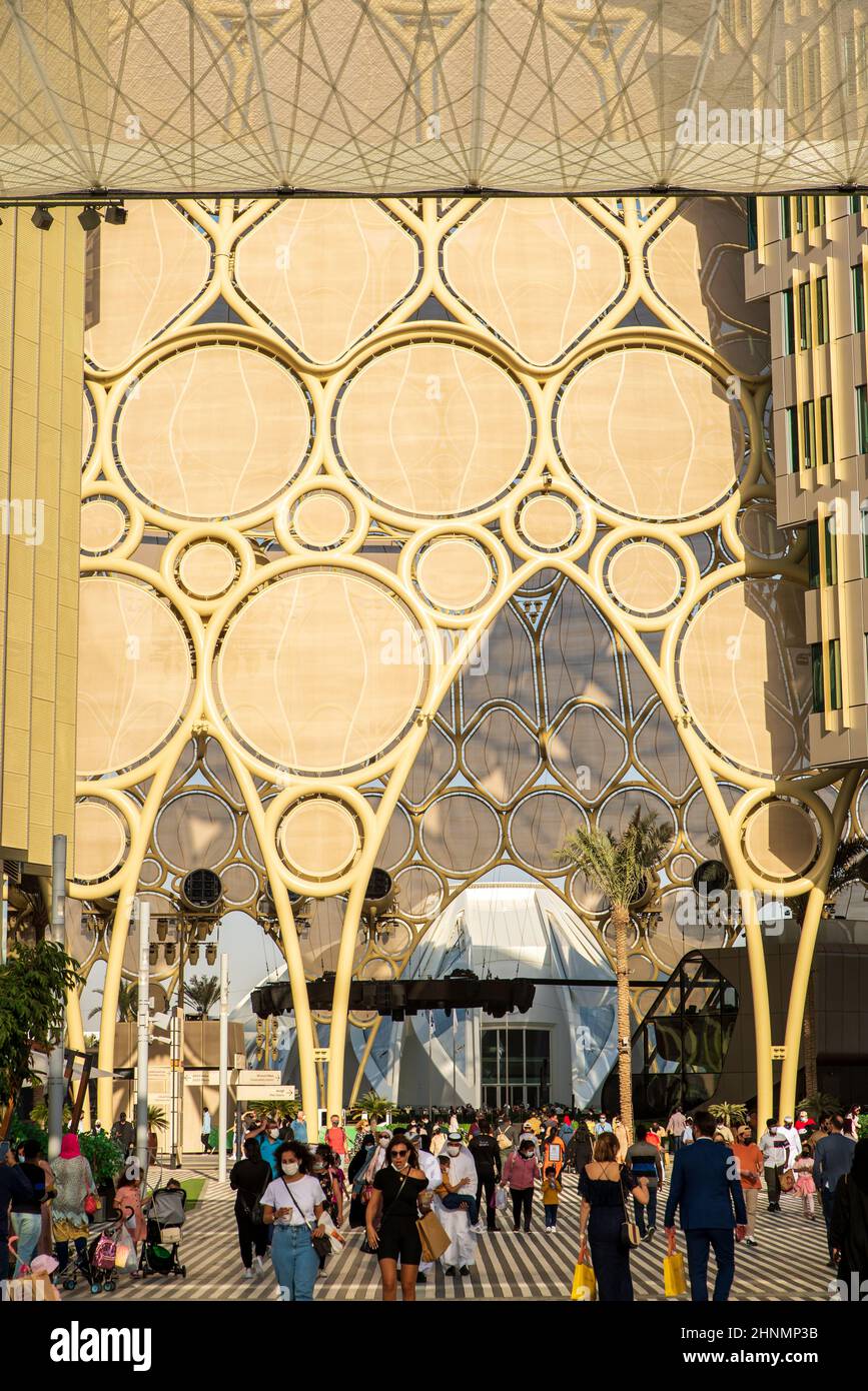 Blick auf die Kuppel auf der Dubai expo 2020 Stockfoto
