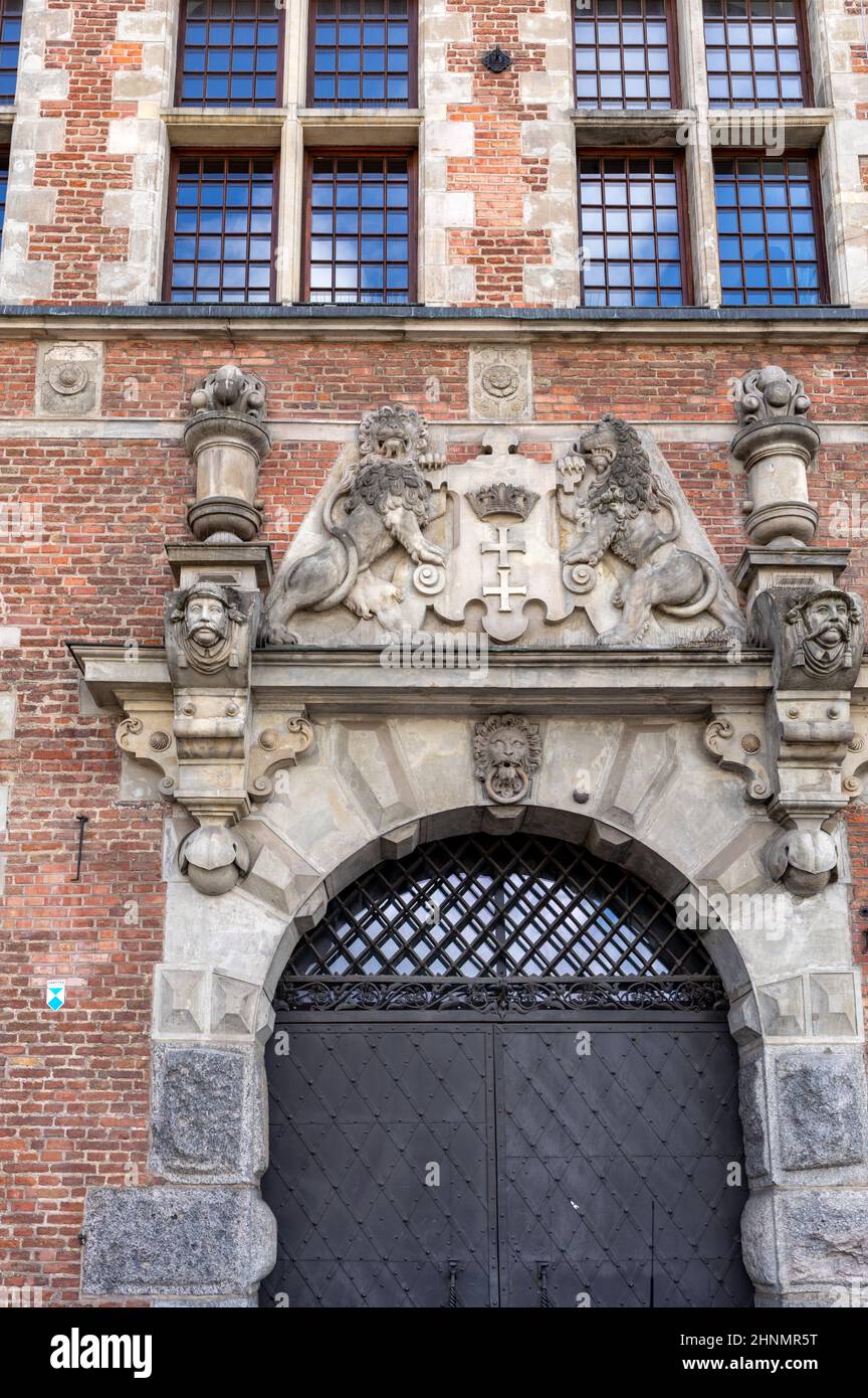 Das große Wappen der Stadt Danzig. Stockfoto