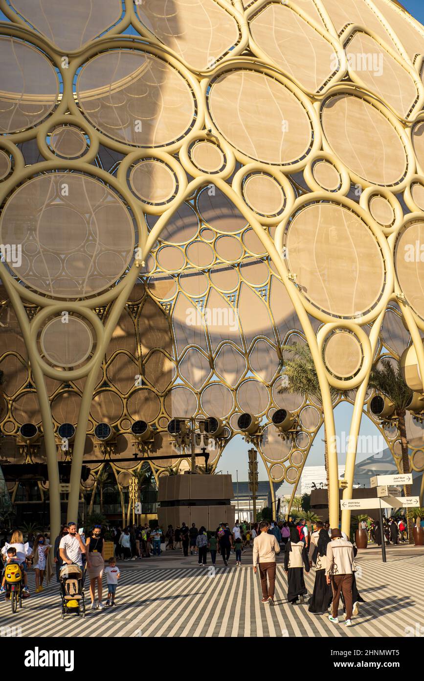 Blick auf die Kuppel auf der Dubai expo 2020 Stockfoto